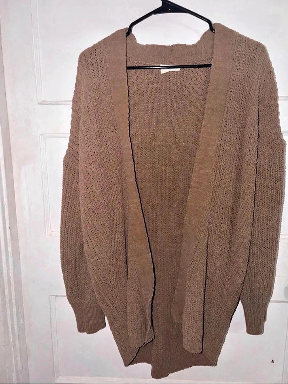Brown Open Front Cardigan